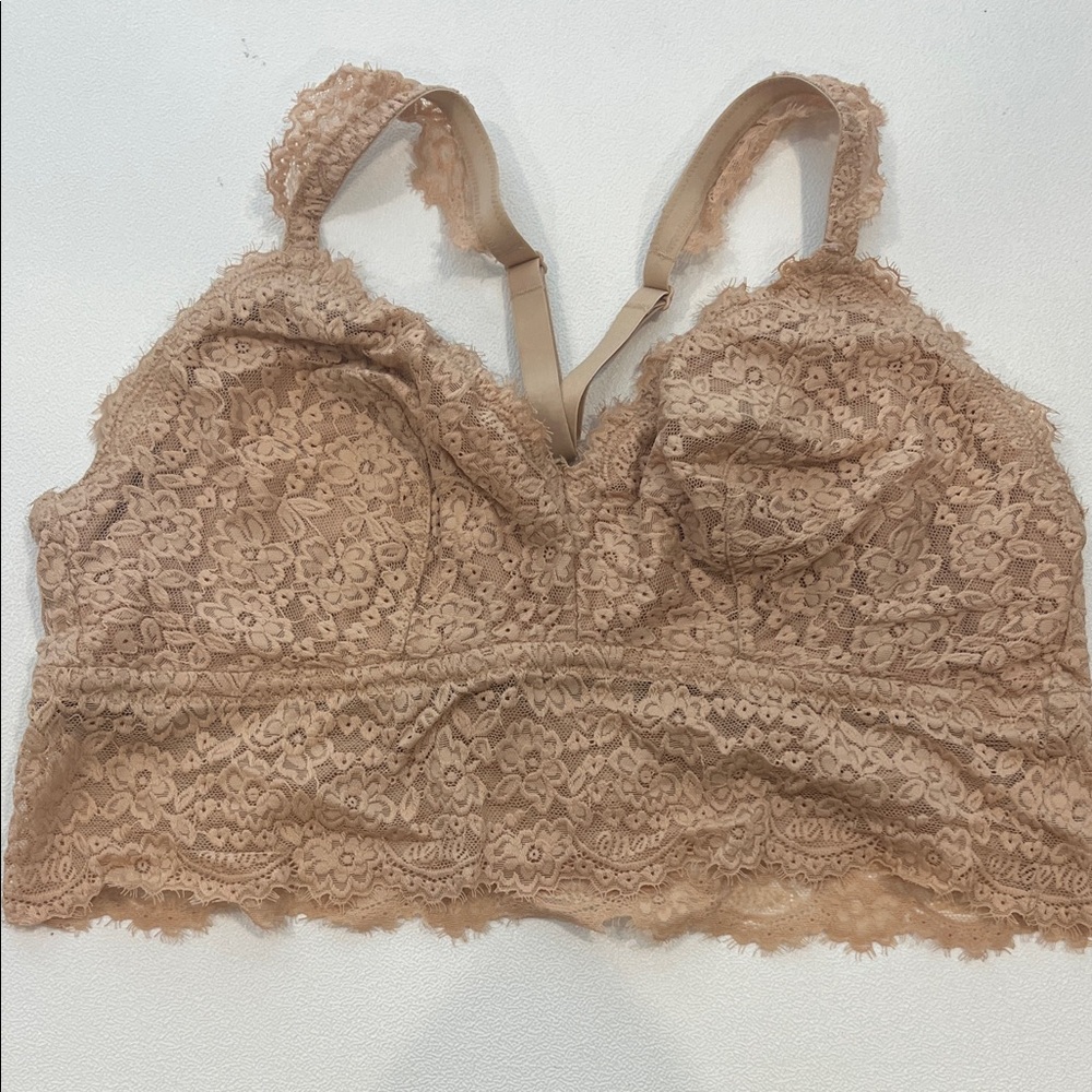 Aerie Lace Bralette in Tan